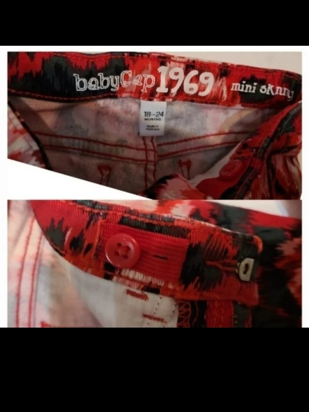 GAP Red and Black BabyGap 1969 Mini Skinny Jeans